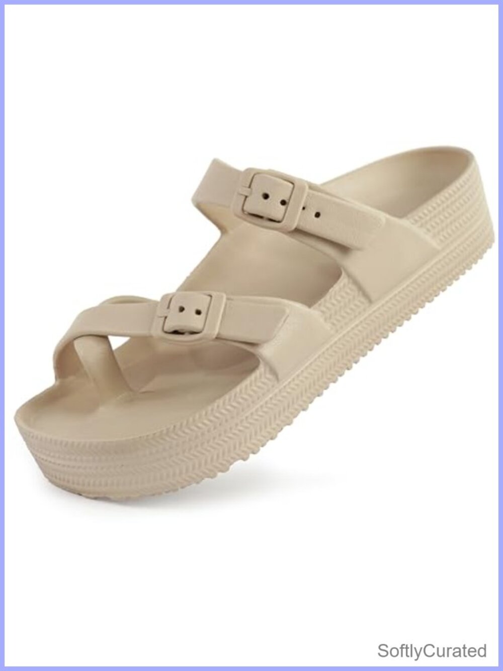 Weweya Arch Support Platform Sandals Adjustable Buckle Straps EVA